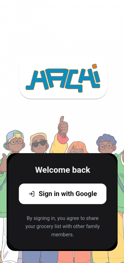 Hachi Sign In Screen UI